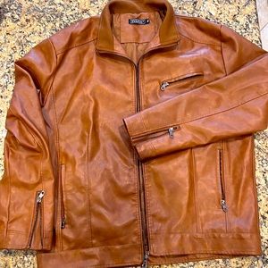 Leather (faux) jacket - brown XL